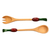 Cypress wood salad serving set, 'Red Radish' (pair) - Wood Spoon and Fork Serving Set (Pair) thumbail