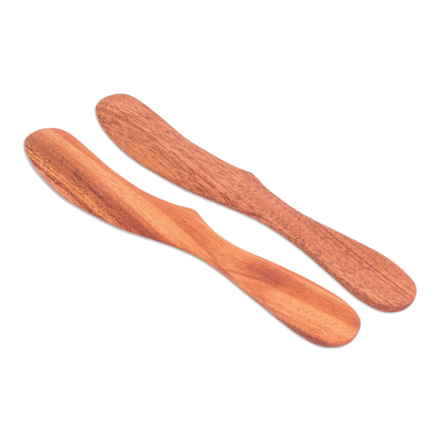 Zedernholz-Spreizmesser, (Paar) - Handgefertigte Spreizmesser aus Zedernholz (Paar)