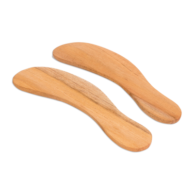Zedernholz-Spreizmesser, (Paar) - einzigartiges Holz-Servierbesteck-Spreizmesser (Paar)