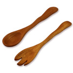 Cedar salad serving set, 'Forest Whisper' (pair) - Collectible Wood Salad Serving Set