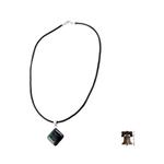 Jade pendant necklace, 'Duality' - Cotton and Jade Pendant Necklace from Central America