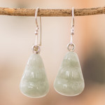 Jade dangle earrings, 'Whirlwind' - Hand Crafted Jade Dangle Earrings