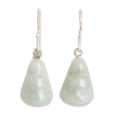 Jade dangle earrings, 'Whirlwind' - Hand Crafted Jade Dangle Earrings