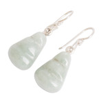 Jade dangle earrings, 'Whirlwind' - Hand Crafted Jade Dangle Earrings