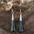 Jade dangle earrings, 'Faceted Green Droplet' - Handcrafted Sterling Silver Dangle Jade Earrings thumbail