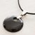 Jade pendant necklace, 'Black Maya Moon' - Jade Pendant on Black Cotton Cord Necklace (image 2) thumbail