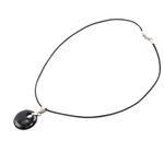 Jade pendant necklace, 'Black Maya Moon' - Jade Pendant on Black Cotton Cord Necklace