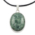 Jade pendant necklace, 'Sacred Maya Treasure' - Guatemalan Jade Pendant on 925 Silver and Cotton Cord thumbail