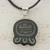 Jade pendant necklace, 'New Maya Generations' - Maya Jade Gyph Pendant on Black Cotton Cord (image 2) thumbail