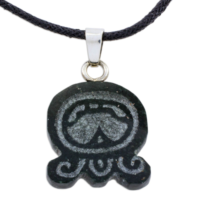 Kiva Store  Forgiveness Maya Glyph Hand Carved in Jade Necklace