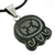 Jade pendant necklace, 'Maya Warrior Strength' - Handcrafted Nahual Cotton Cord Jade Warrior Necklace (image 2c) thumbail