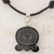 Jade pendant necklace, 'Maya Breeze' - Maya Glyph for Breeze on Jade and Cotton Necklace thumbail