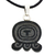 Jade pendant necklace, 'Maya Breeze' - Maya Glyph for Breeze on Jade and Cotton Necklace (image 2a) thumbail