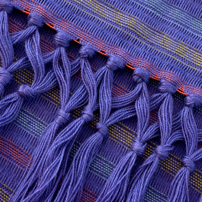 Cotton scarf, 'Vineyard Fantasy' - Guatemala Artisan Crafted Cotton Scarf