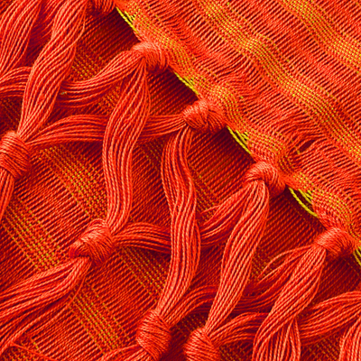 Baumwollschal - Einzigartiger orangefarbener Baumwollschal