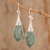 Jade dangle earrings, 'Maya Lance of Afterlife' - Handmade Jade Dangle Earrings (image 2) thumbail