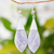 Jade dangle earrings, 'Maya Lance of Twilight' - Central American Modern Silver and Jade Dangle Earrings thumbail
