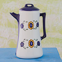 Ceramic coffee pot, 'Margarita'