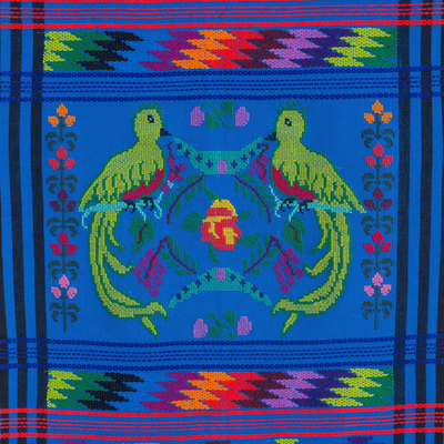 Cotton table runner - Quetzal Heaven | NOVICA