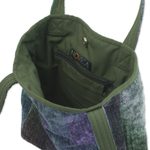 Bamboo chenille shoulder bag, 'Forest Rainbow' - Bamboo chenille shoulder bag