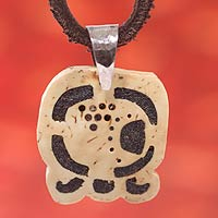 Men's volcanic ash pendant necklace, 'Kawoq' - Men's volcanic ash pendant necklace