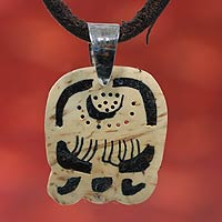 Men's volcanic ash pendant necklace, 'Imox' - Men's volcanic ash pendant necklace