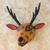 Wood mask, 'Yellow Maya Deer' - Handcrafted Wood Animal Decor Mask