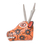 Wood mask, 'Orange Maya Deer' - Handcrafted Wood Animal Mask Wall Sculpture (image 2b) thumbail