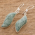 Jade dangle earrings, 'Floating in the Breeze' - Modern Sterling Silver Dangle Jade Earrings (image 2b) thumbail