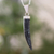 Men's jade pendant necklace, 'Invincible' - Men's Handcrafted Sterling Silver Pendant Jade Necklace thumbail