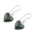 Jade heart earrings, 'Wild Heart' - Hand Made Heart Shaped Sterling Silver Dangle Jade Earrings (image 2c) thumbail