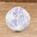 Jade cocktail ring, 'Love's Cycles in Lilac' - Handcrafted Sterling Silver Jade Cocktail Ring