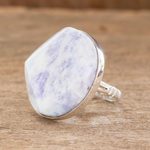 Jade cocktail ring, 'Love's Cycles in Lilac' - Handcrafted Sterling Silver Jade Cocktail Ring