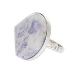 Jade cocktail ring, 'Love's Cycles in Lilac' - Handcrafted Sterling Silver Jade Cocktail Ring