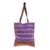 Leather accent cotton shoulder bag, 'Tradition in Lilac' - Hand Woven Cotton and Leather Accent Tote Handbag (image 2b) thumbail