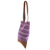 Leather accent cotton shoulder bag, 'Tradition in Lilac' - Hand Woven Cotton and Leather Accent Tote Handbag (image 2c) thumbail