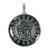 Jade pendant, 'Maya Calendar' - Sterling Silver Jade Pendant from Central America thumbail