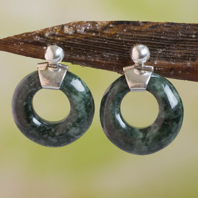 Jade dangle earrings, 'Endless Love' - Jade Dangle Earrings