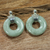 Jade dangle earrings, 'Endless Melody' - Modern Light Green Jade Earrings (image 2) thumbail