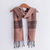 Cotton blend scarf, 'Rosewood Mountain' - Collectible Women's Geometric Blend Scarf thumbail