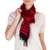 Cotton scarf, 'Red Totonicapan Diamonds' - Cotton scarf (image 2c) thumbail