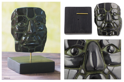 Jade mask, 'Maya Lord of Calakmul' - Jade mask