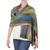 Rayon shawl, 'Ocean Muse' - Handloomed Women's Bamboo fibre Patterned Shawl (image 2a) thumbail