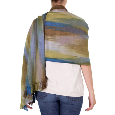 Rayon-Schal - Handgewebter Damen-Schal aus Rayon mit Muster