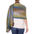 Rayon shawl, 'Ocean Muse' - Handloomed Women's Bamboo fibre Patterned Shawl (image 2c) thumbail