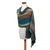 Rayon shawl, 'Ocean Muse' - Handloomed Women's Bamboo fibre Patterned Shawl (image 2e) thumbail