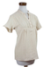 Women's cotton tunic, 'Quiet Sand' - Women's Cotton Embroidered Tunic Top (image 2c) thumbail