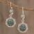 Jade dangle earrings, 'Green Forest Princess' - Fair Trade Floral Sterling Silver Dangle Jade Earrings thumbail