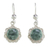 Pendientes colgantes de jade - Pendientes colgantes de jade de plata de ley con diseño floral de comercio justo
