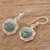 Jade dangle earrings, 'Green Forest Princess' - Fair Trade Floral Sterling Silver Dangle Jade Earrings (image 2b) thumbail